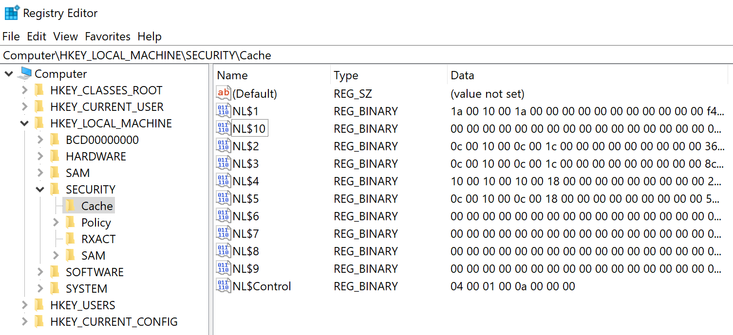 Cached credentials extraction