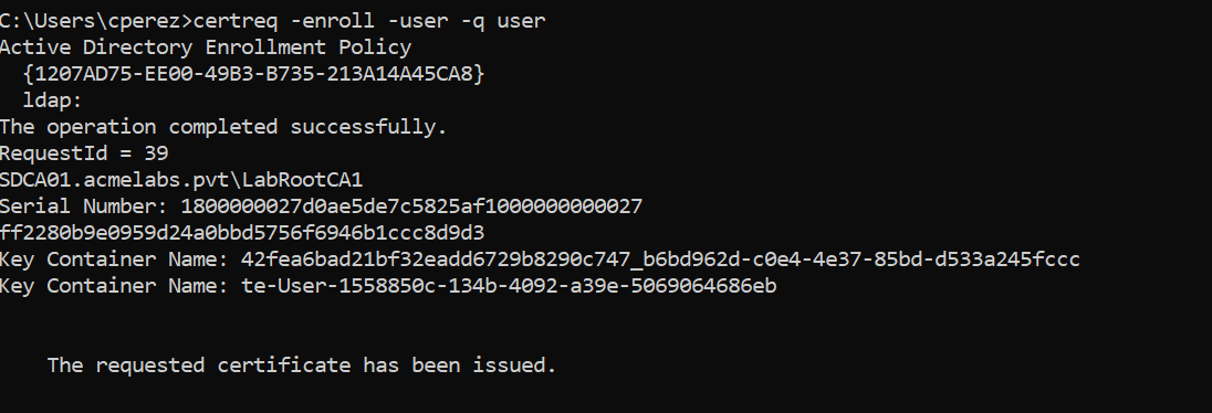 certreq Certificate Request