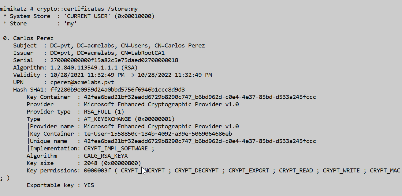 Certificate in Personal Store